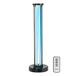 VEVOR - UV Light, 110W Ultraviolet Lamp with Ozone Purifier, UVC Lamp with 30/60/120 Minutes 3-Gear Timer and Remote Control - Black
