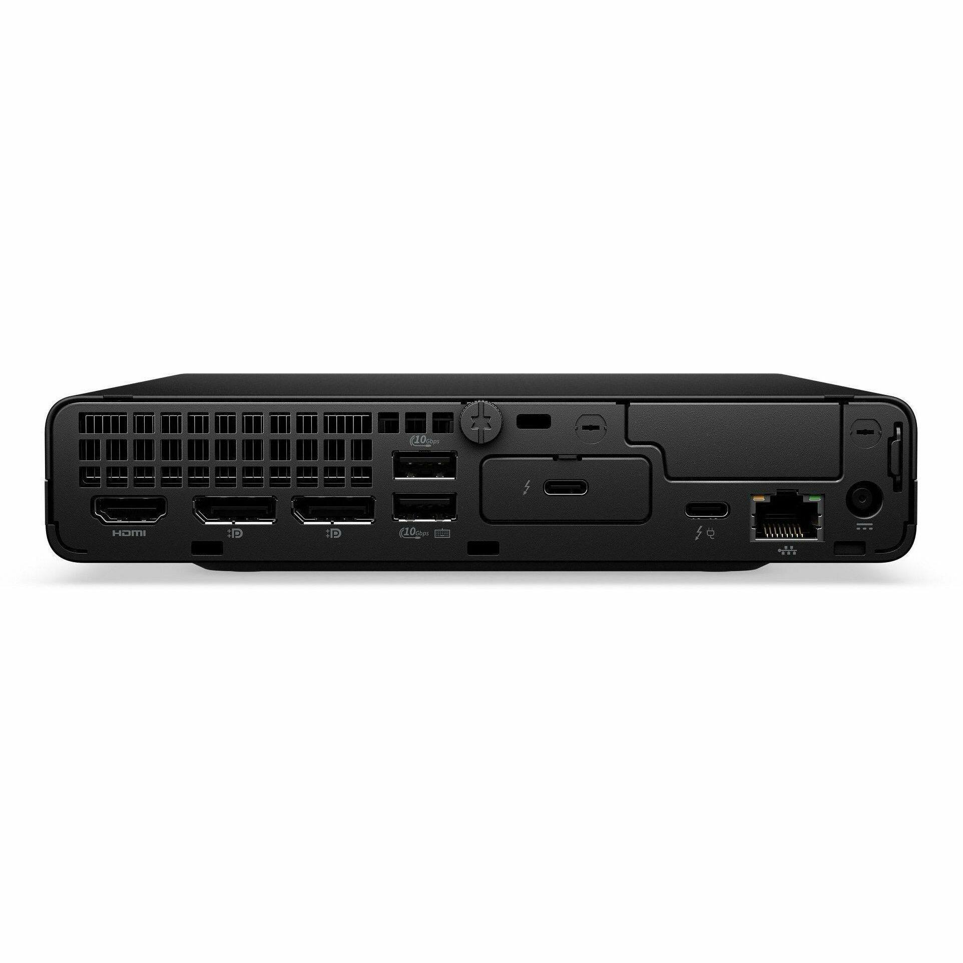 Back. HP - HP EliteDesk 8 G2i Mini PC, Intel Core Ultra 5 336H, 16GB RAM, 512GB NVMe SSD, Wi-Fi 7, Win 11 Pro - Black.