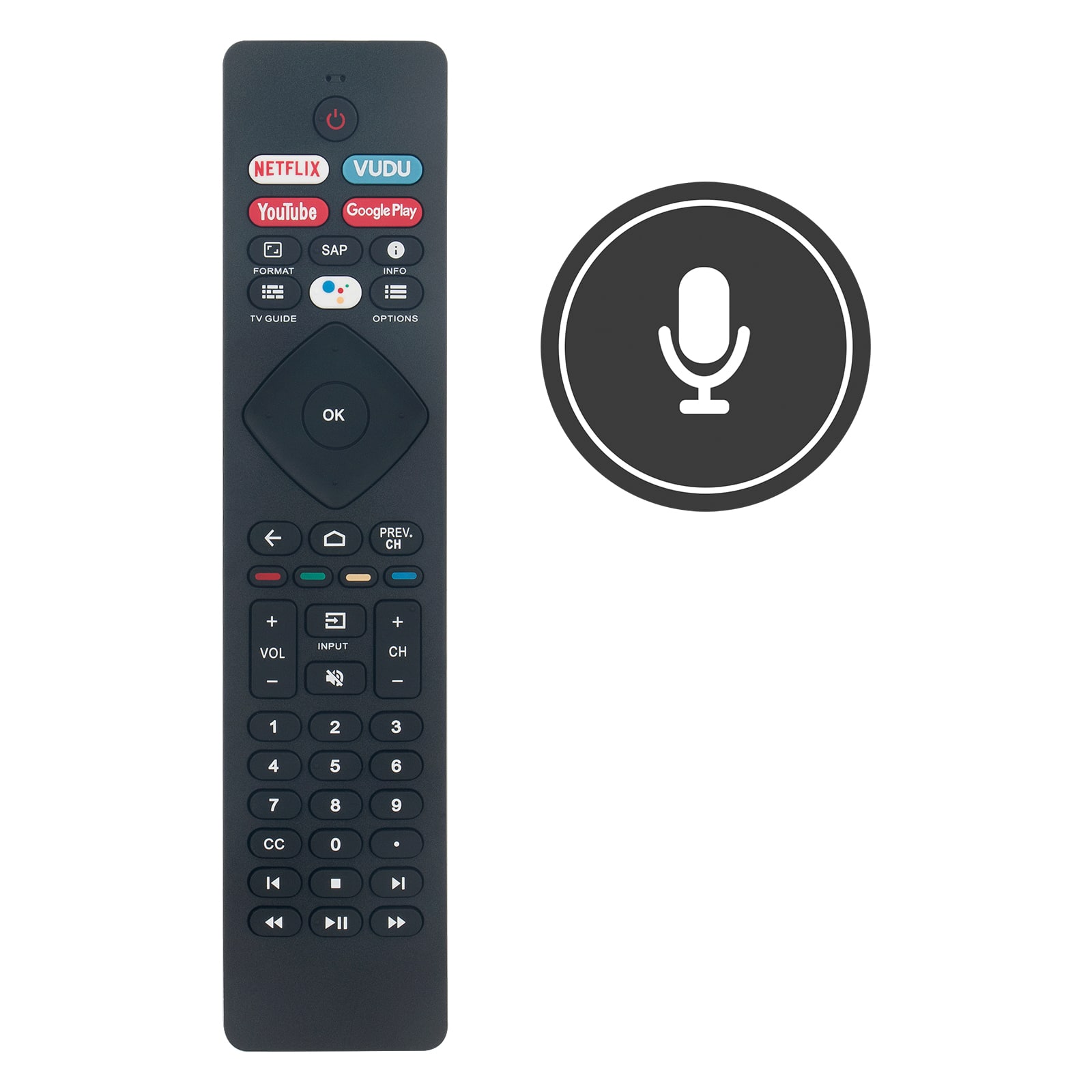 VINABTY - New NH800UP VOICE Replaced Remote Control Fits for Philips TV 43PFL5766F7 43PFL5704F7 50PFL5604F7 50PFL5766F7 - Black
