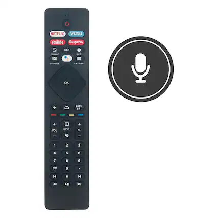 NETFLIX VUDU YouTube Google Play SAP FORMAT INFO TV GUIDE OPTIONS OK PREV. CM + INPUT VOL CH 1 2 3 4 5 6 7 8 9 CC 0 . 14 . NI 4 >II >