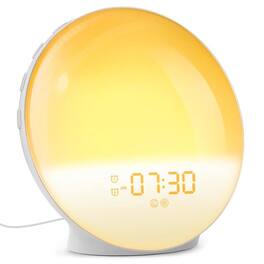 Dazzed Corner - Wake Up Light Sunrise Alarm Clock, FM radio - White