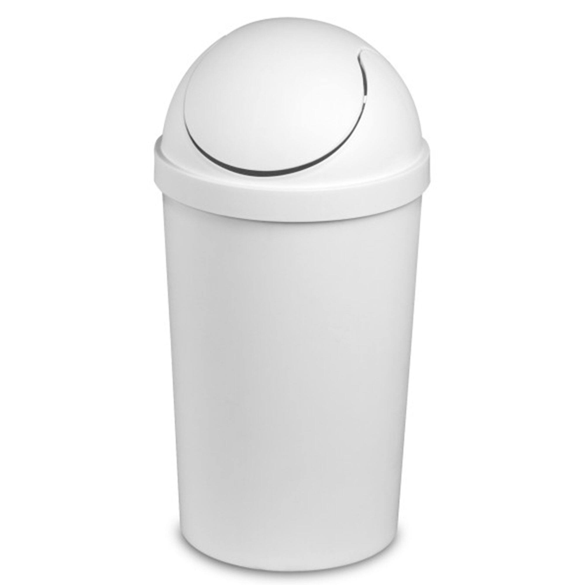 Sterilite - 10838006 3 Gallon Round Swing Top Plastic Wastebasket, (12 Pack) - White