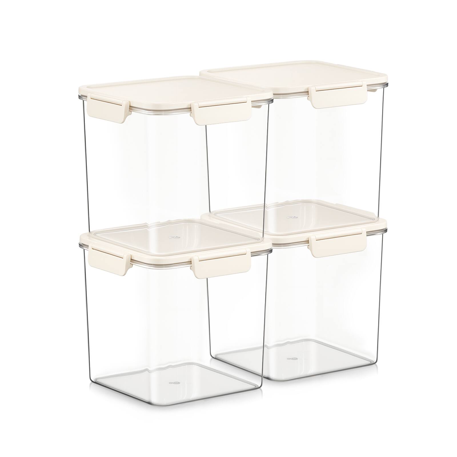 Angle. Sorbus - Sorbus 4 Pack Airtight Food Storage Containers - Clear Stackable Pantry Canisters with Secure Lid for Rice, Cereal - Clear.