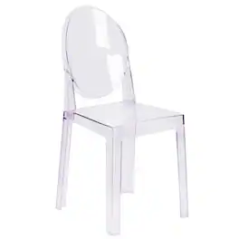 Flash Furniture - Revna Ghost Chair with Oval Back in Revna Transparent Crystal - Clear