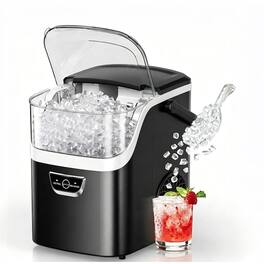 Electactic - Portable Countertop Nugget Ice Maker 33.1 lbs/Day Self-Cleaning - Black