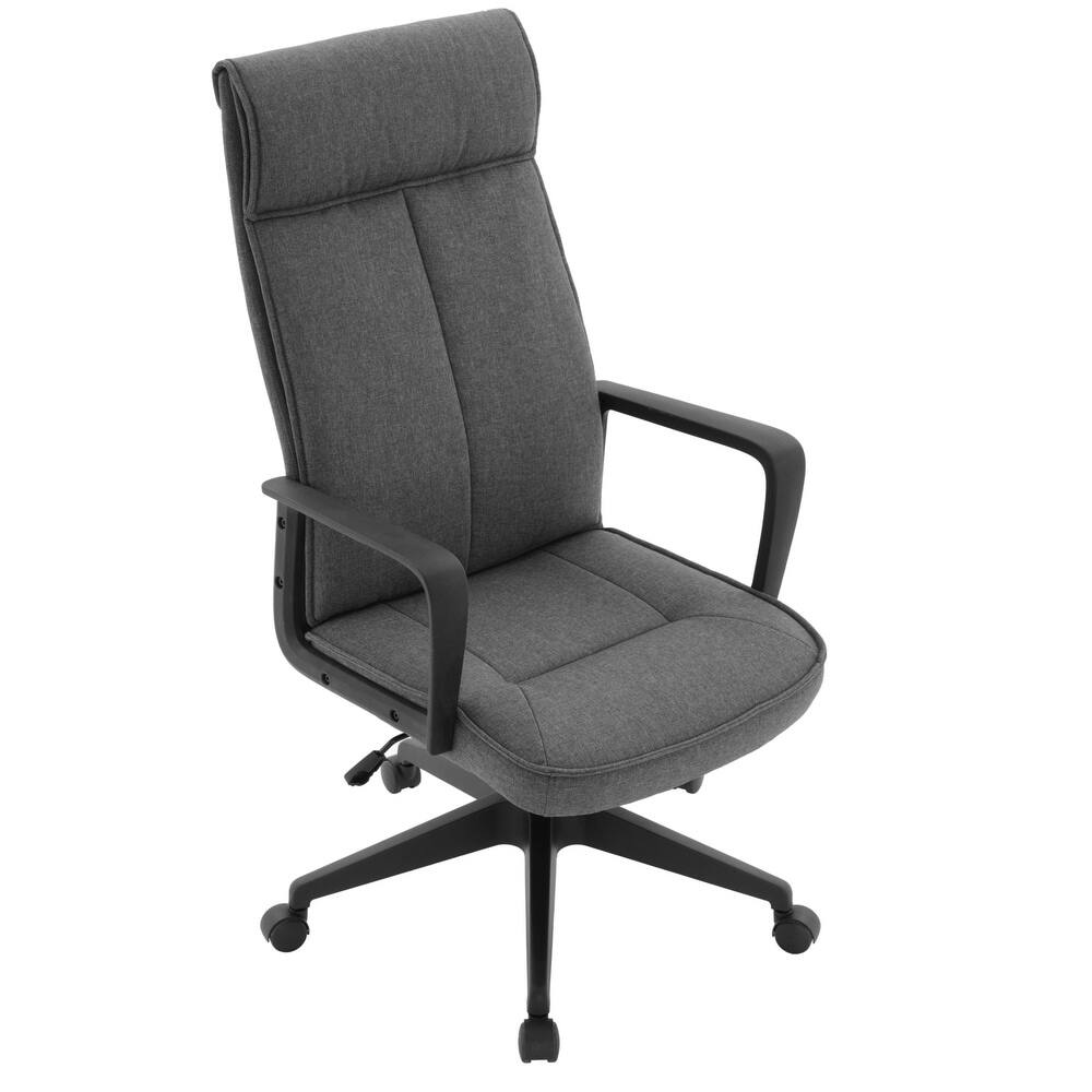 Alt View 5. LeisureMod - Aiaria Ergonomic Office Chair High-Back Adjustable Height with Swivel & Tilt, Double Wheel Casters - Charcoal.