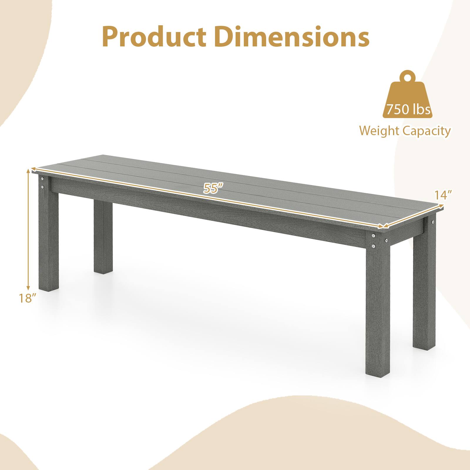 Product Dimensions 750 lbs Weight Capacity 18" 14" 55"