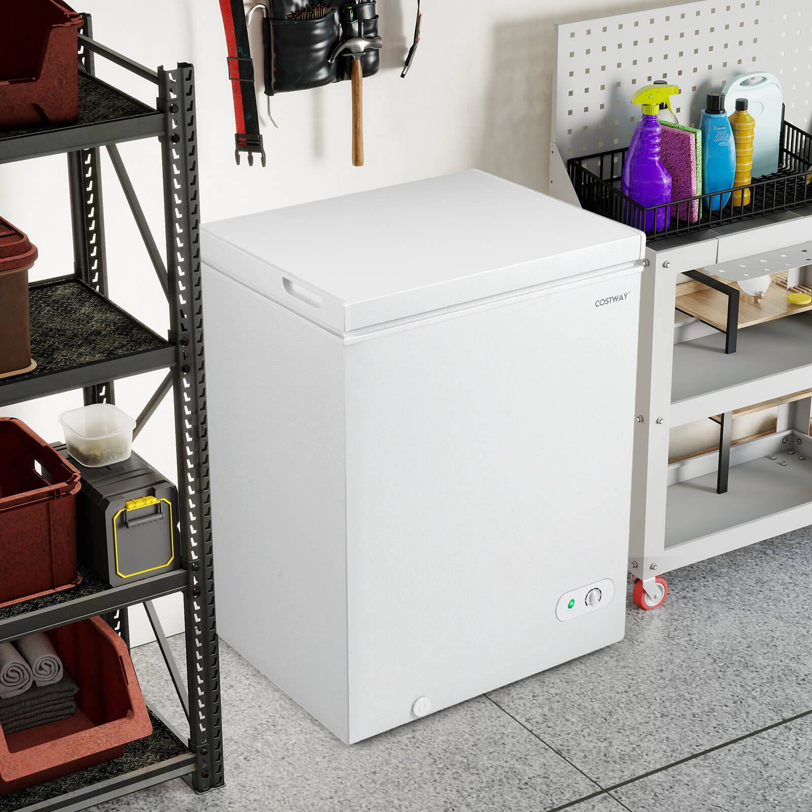 Alt View 1. Costway - Costway 5 Cu.Ft Compact Chest Freezer with 7-Gear Adjustable Temperature for Home - White.