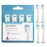 AquaSonic - Precision ProFlex Electric Toothbrush Replacement Brush Heads - 4 Pack - White