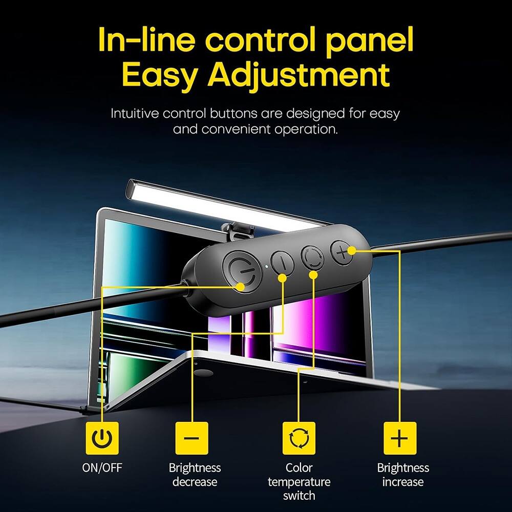 In-line control panel  
Easy Adjustment  

Intuitive control buttons are designed for easy and convenient operation.  

- ON/OFF  
- Brightness decrease  
- Color temperature switch  
- Brightness increase