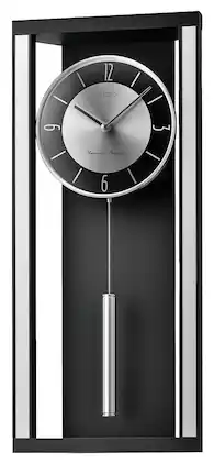 Seiko - Modern Noir Wall Clock with Pendlum and Dual Chimes - Black