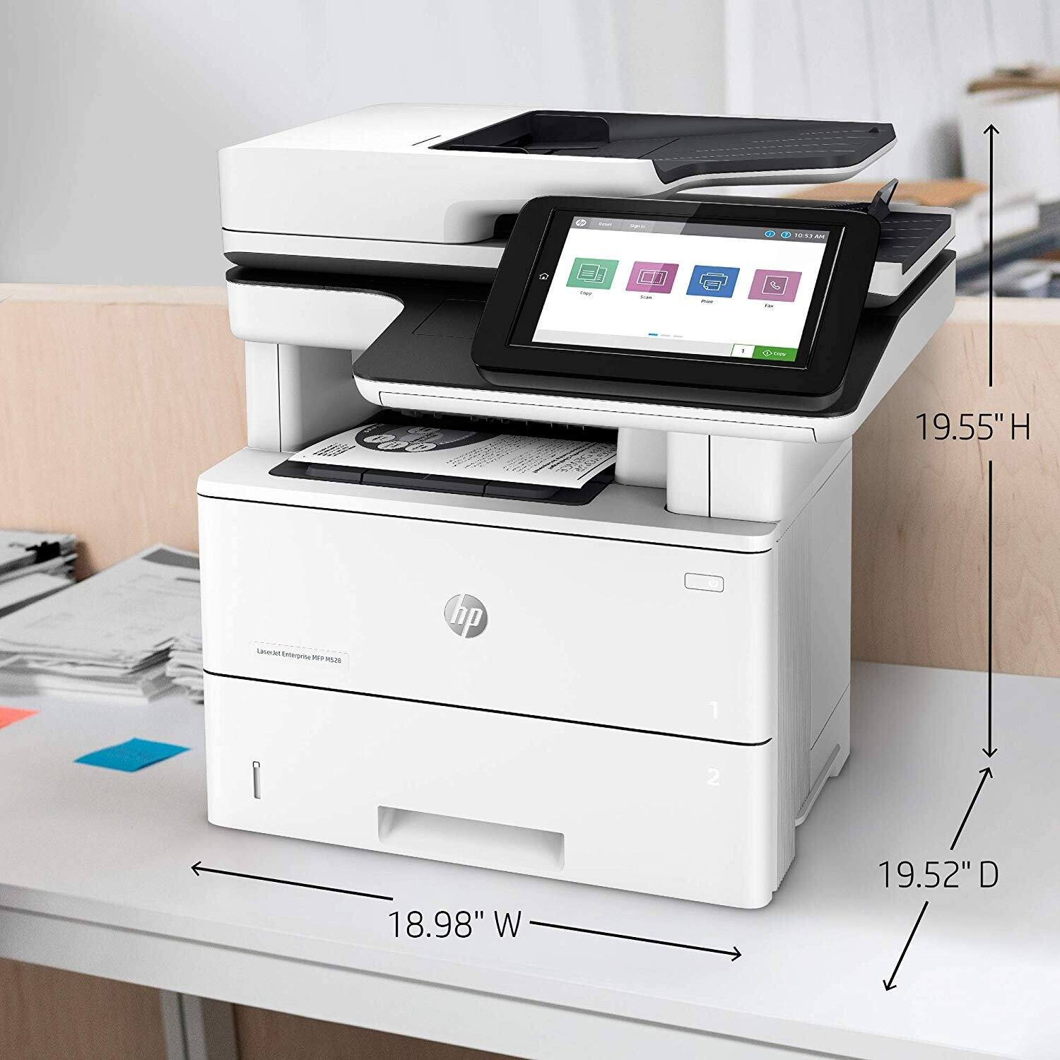 19.55" H  
18.98" W  
19.52" D