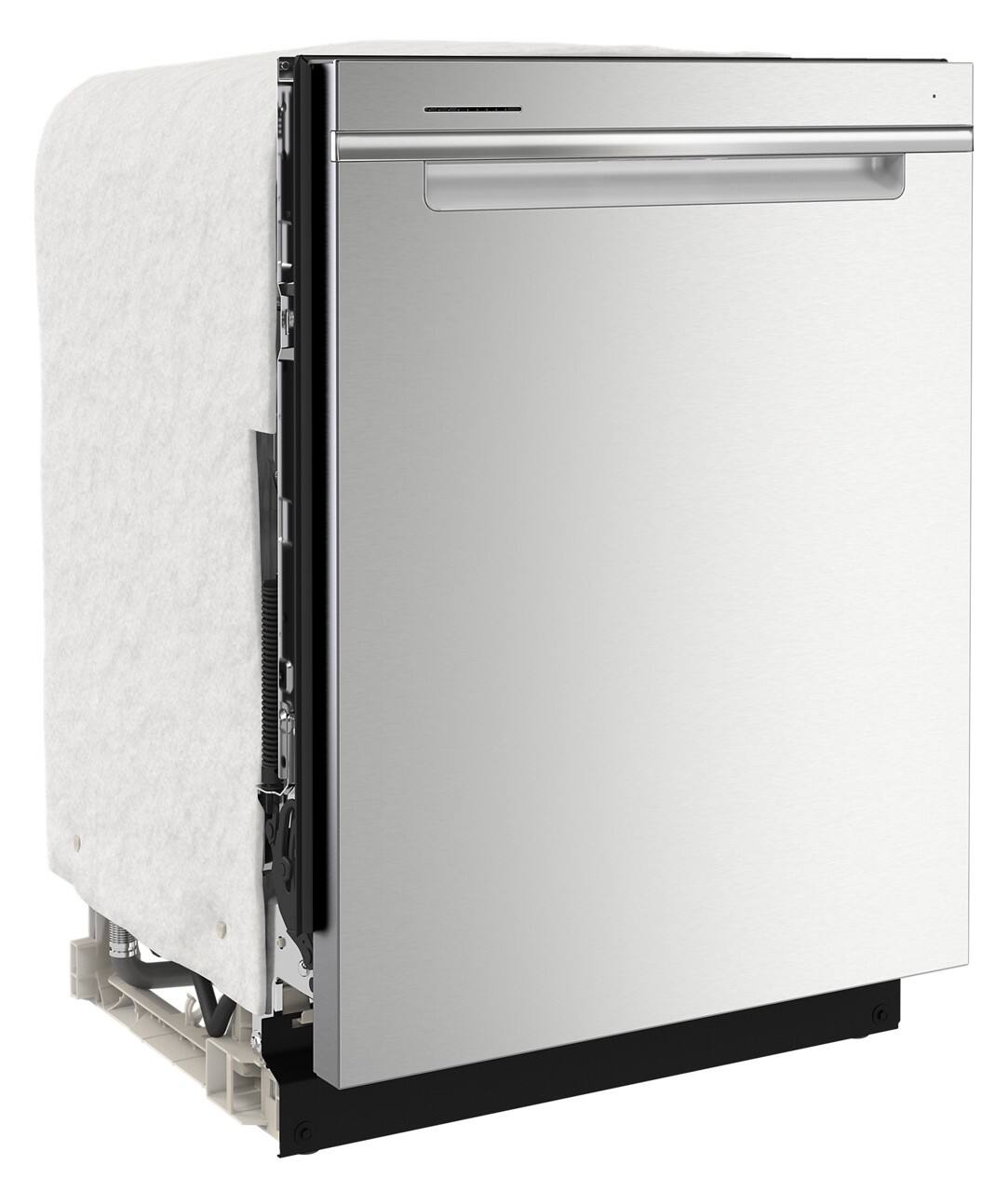 Angle. Whirlpool - 24 inch Top Control Built-In Stainless Steel Tub Dishwasher with 3rd Rack, AI Intelligent Wash, 47 dBA - Stainless Steel.