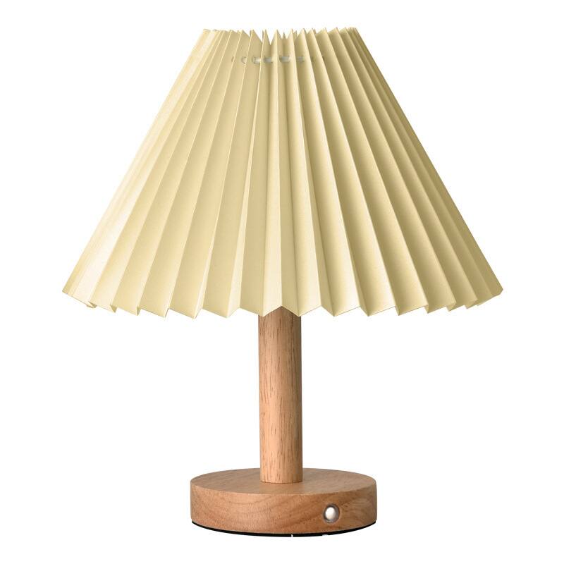 Alt View 3. Cluzine - Nordic INS Ruffled Lacquer Table Lamp LED Night Light for Bedroom Homestay Girls Dorm Decoration.