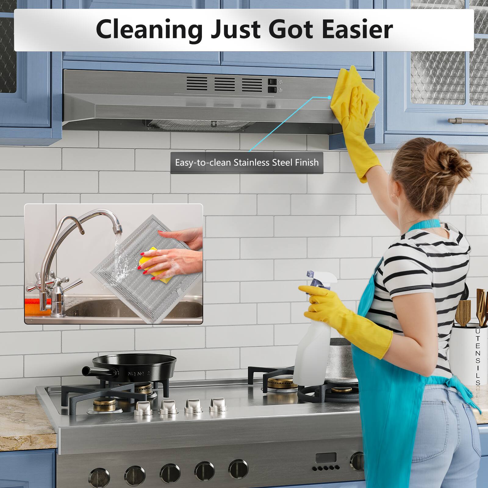 Cleaning Just Got Easier, Easy-to-clean Stainless Steel Finish, N !  UTENSILS