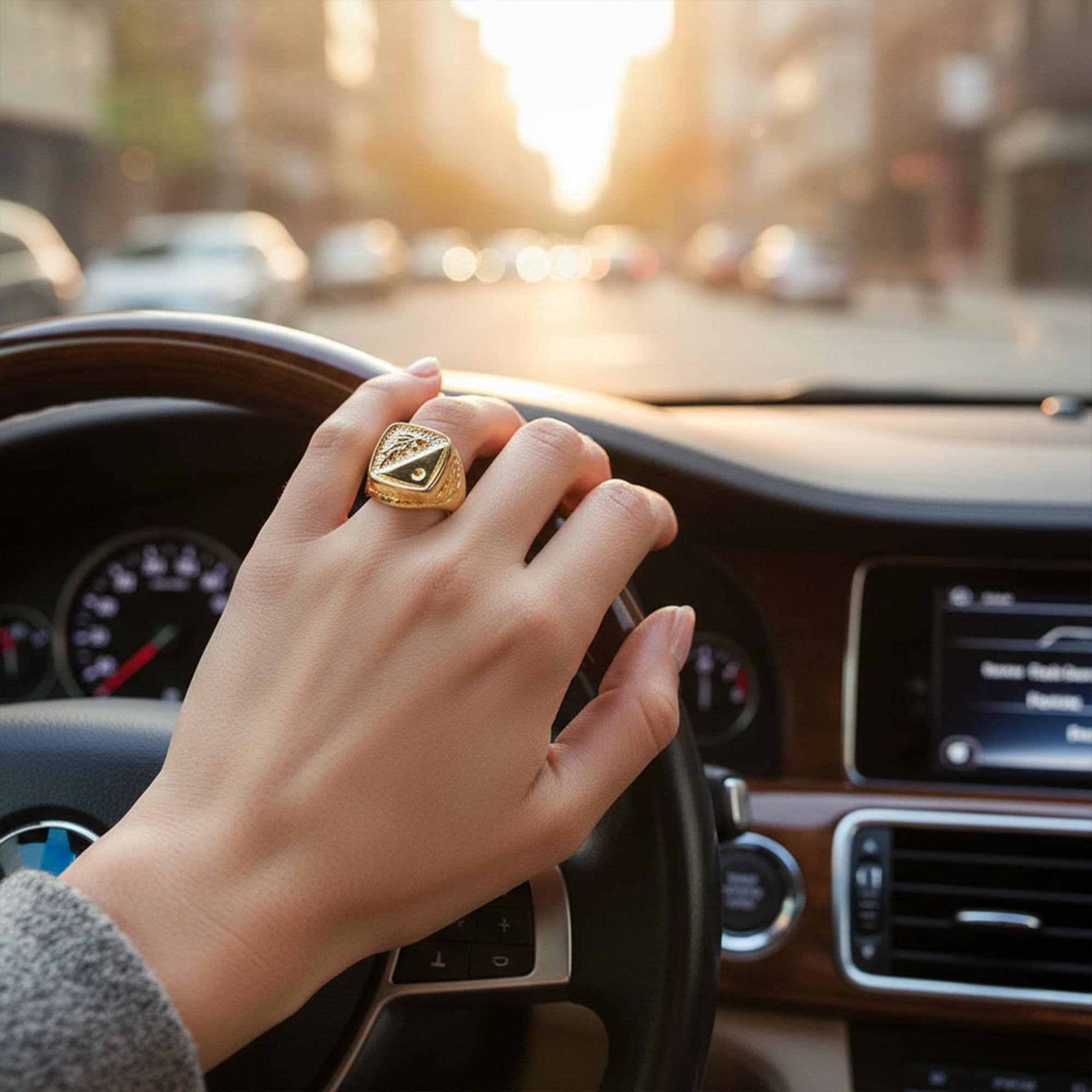 Alt View 2. Smiffys - Gold Ring Costume Accessory - Gold.