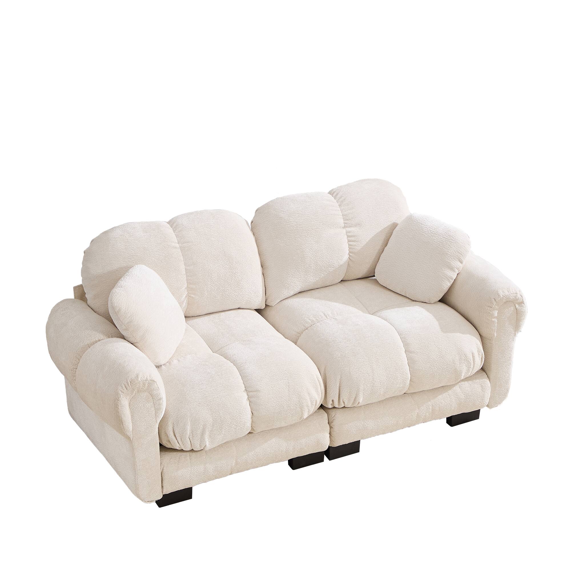 Alt View 5. Boyel Living - Cream Beige Loveseat Sofa 76.3 in L x 33.8 in W x 35.4 in H Living Room Bedroom Apartment - Cream Beige.