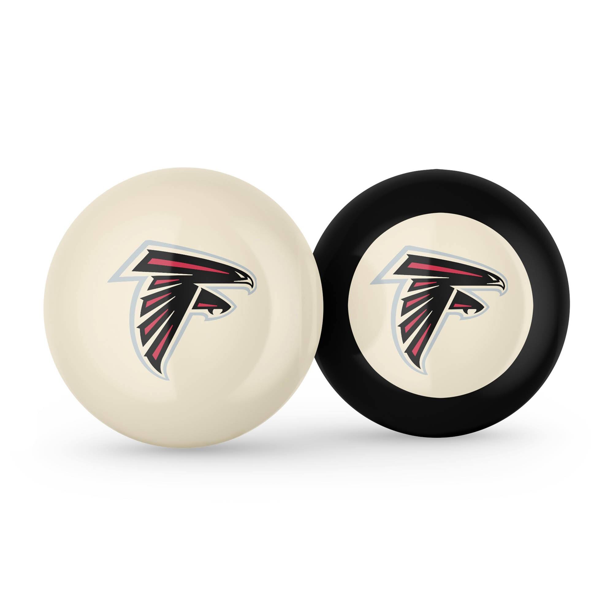 Front. Imperial - Atlanta Falcons Logo Cue Ball & 8 Ball Combo Set - White.
