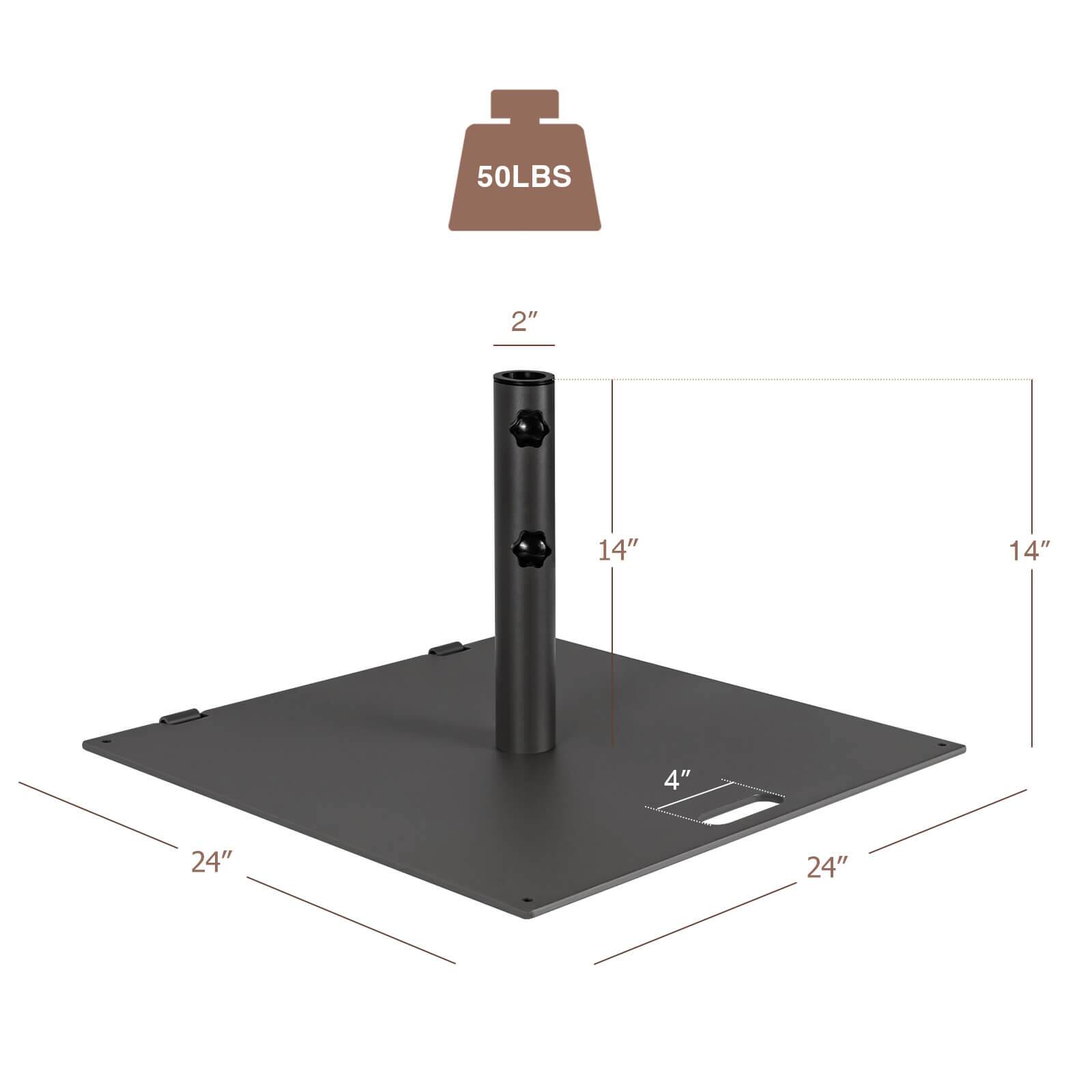 50LBS  
2"  
14"  
14"  
4"  
24"  
24"
