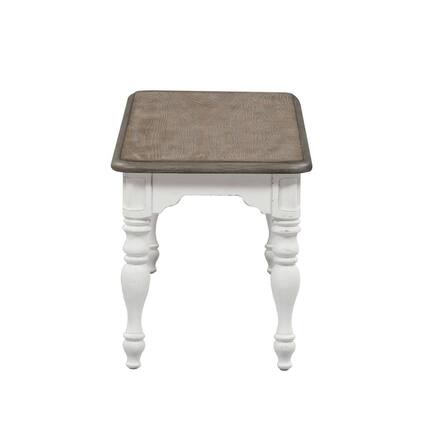 Front. Liberty Furniture Industries - Magnolia Manor Dining Bench (RTA) in Antique White - White.