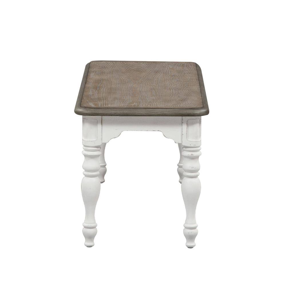 Front. Liberty Furniture Industries - Magnolia Manor Dining Bench (RTA) in Antique White - White.