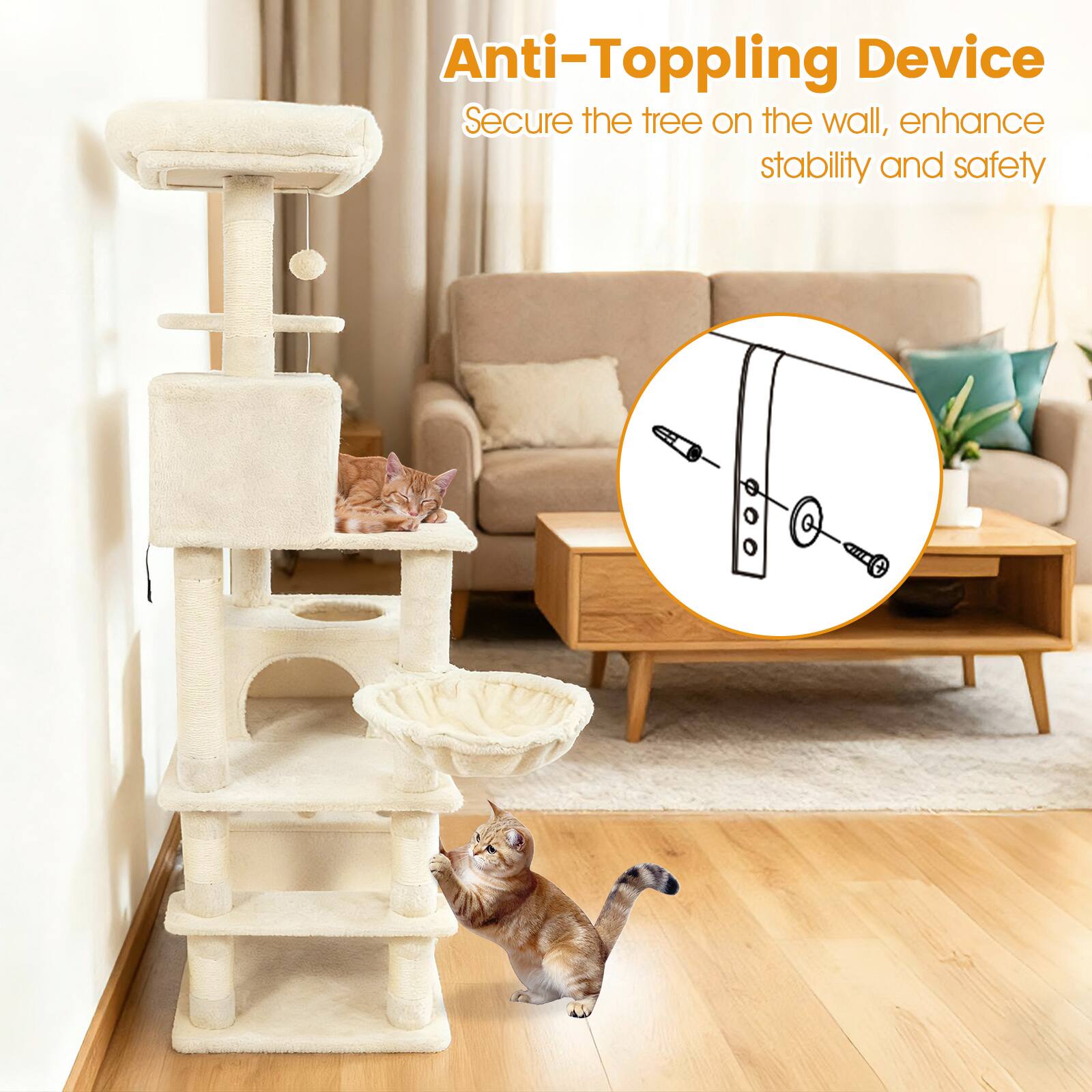 Anti-Topping Device  
Secure the tree on the wall, enhance stability and safety