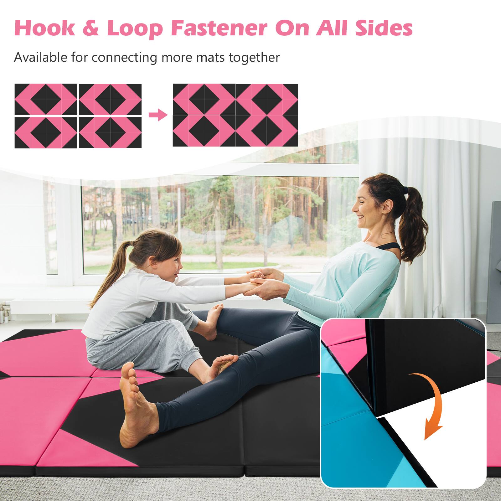 Hook & Loop Fastener On All Sides

Available for connecting more mats together