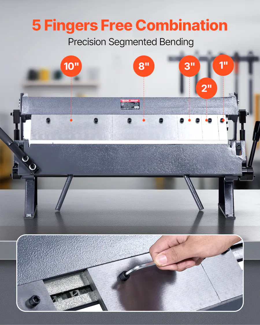 Max Pan Off VEVOR Box and Pan Brake, 24 in Sheet Metal Bending Brake,16 Gauge Mild ...