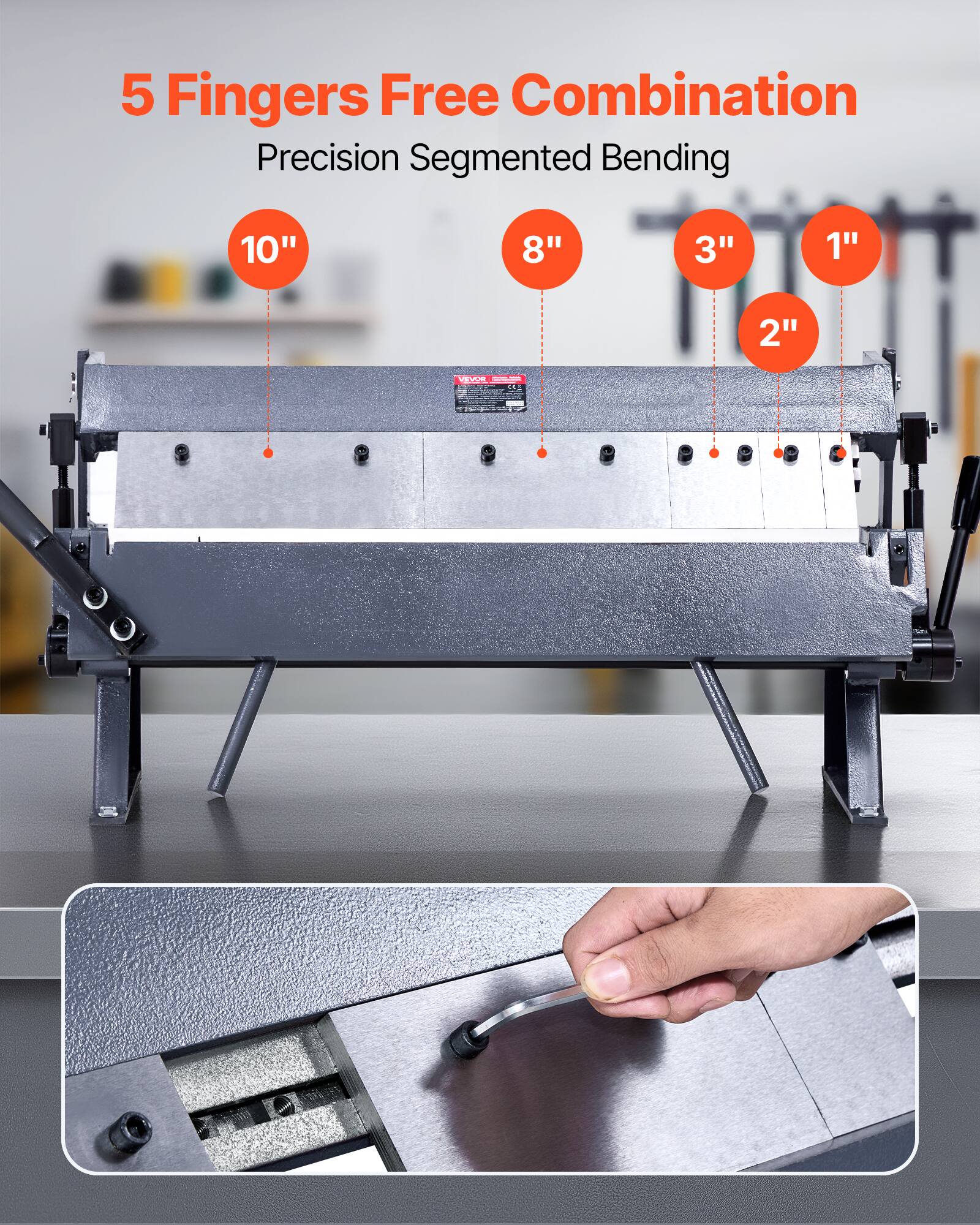 5 Fingers Free Combination Precision Segmented Bending 10" 8" 3" 1" 2"