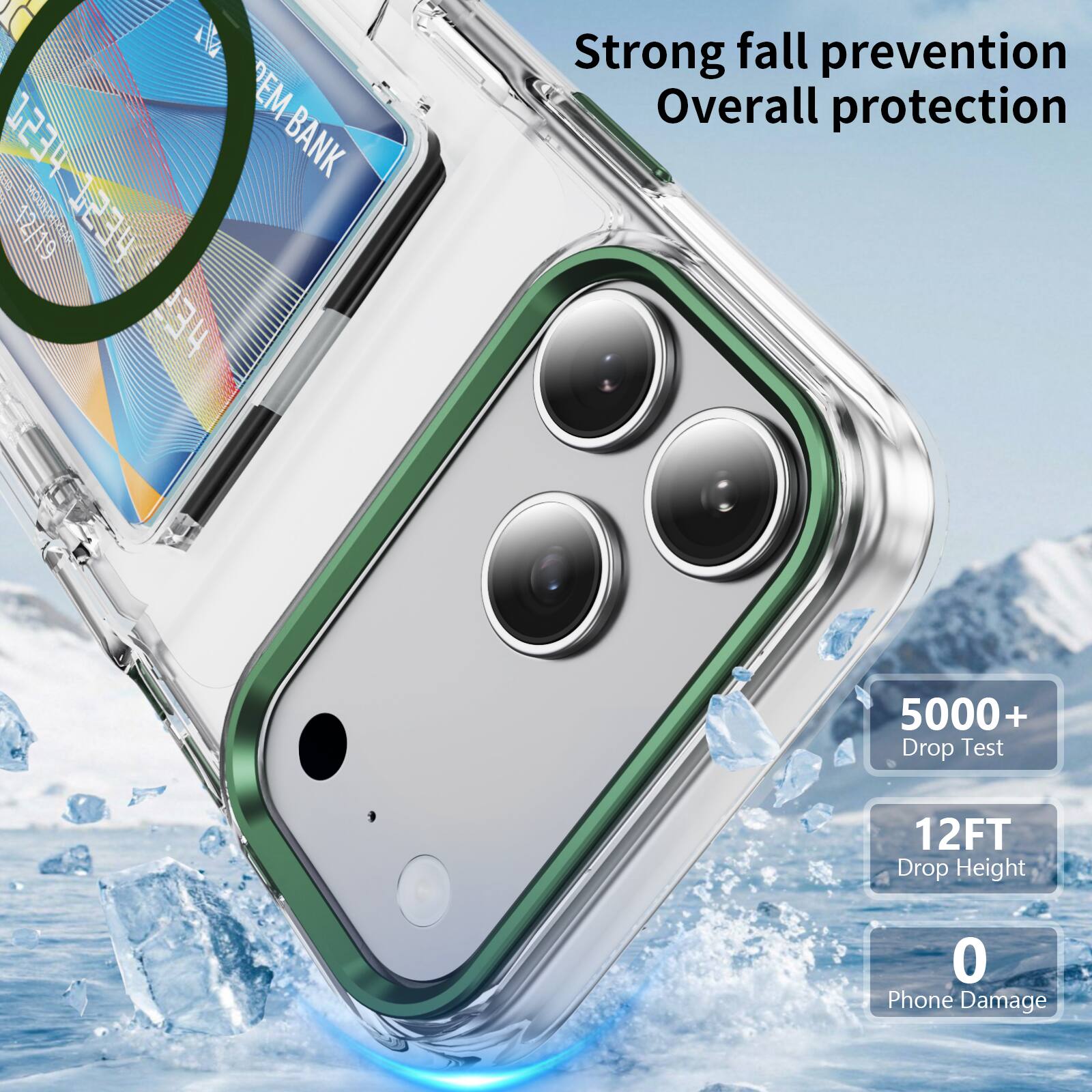 EM 11234 BANK 12/19  
PESA  
Strong fall prevention  
Overall protection  
5000+ Drop Test  
12FT Drop Height  
0 Phone Damage