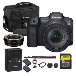 Canon - EOS R5 Mirrorless Camera with 24-105mm f/4 Lens + More