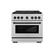 Front. ZLINE - Autograph 36 in. 5.2 cu. ft. Freestanding Paramount Dual Fuel Range w/ DuoPro Cooktop in Satin Steel & Black Accents - Stainless Steel.