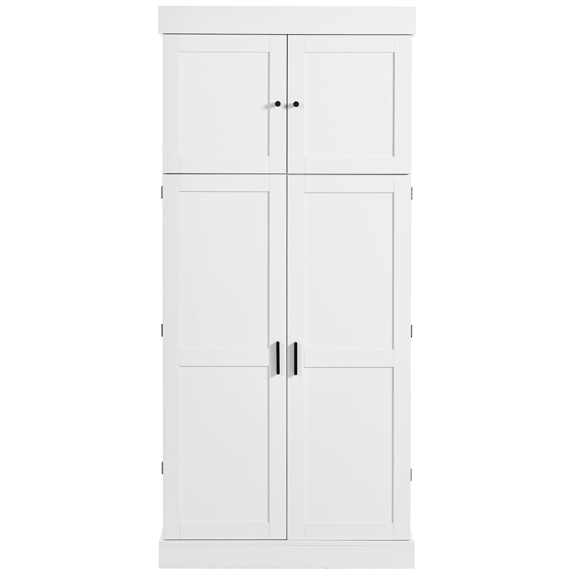 Alt View 6. Forest'nSky - 77" Tall Kitchen Pantry Cabinet, Shaker Style with Adjustable Shelves, Drawers & Wine Racks, White - White.