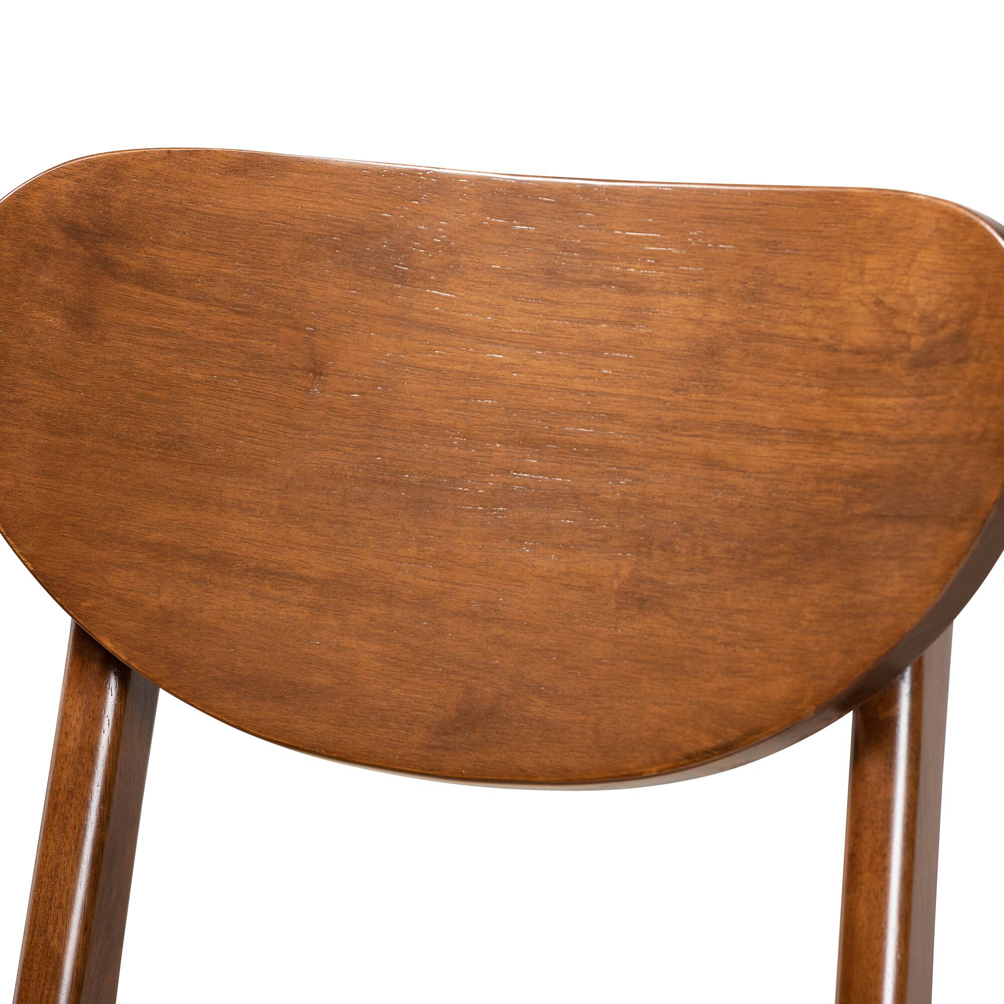 Back. Baxton Studio - Katya Mid-Century Modern Walnut Finished Wood 2-Piece Counter Stool Set - Walnut Brown.