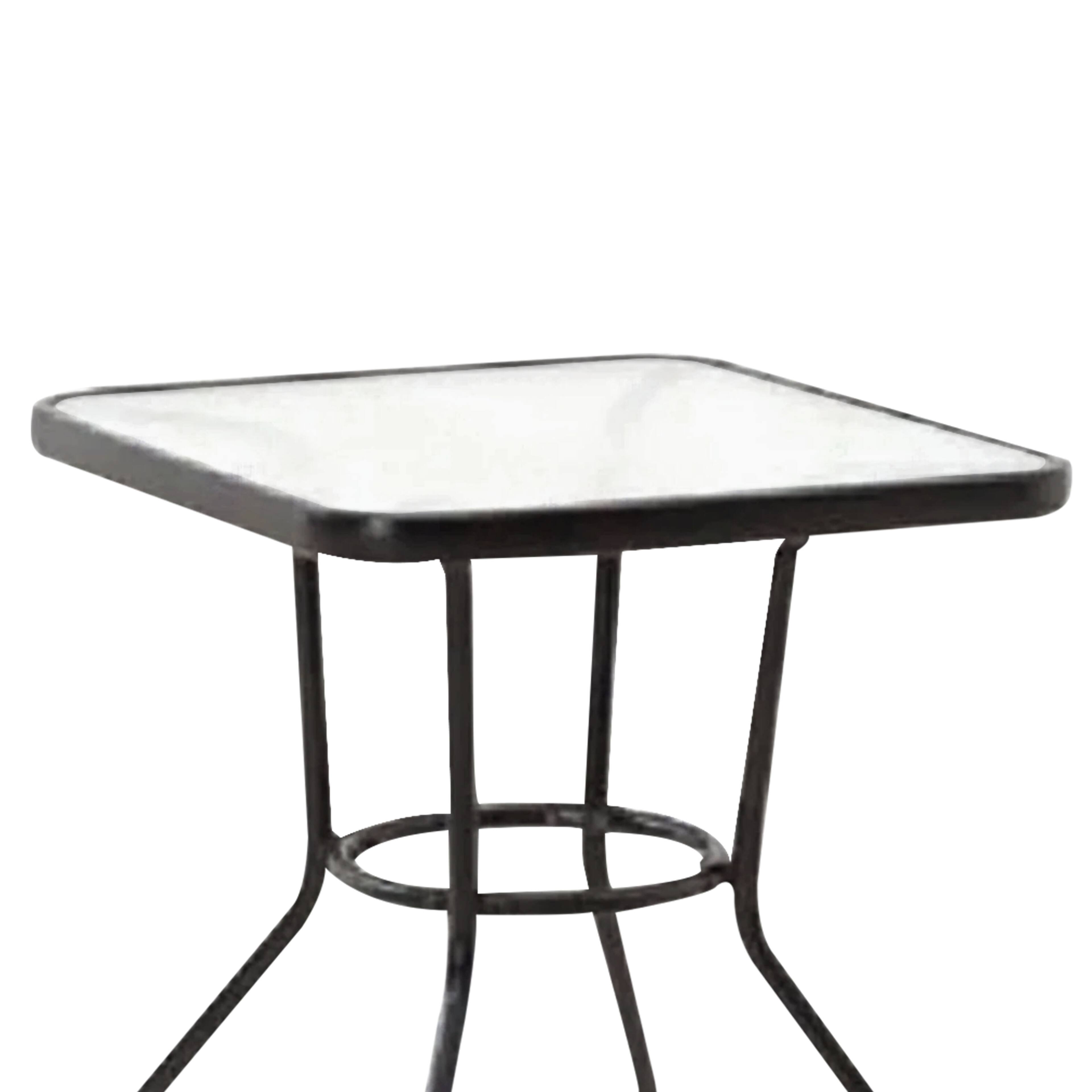Alt View 5. Four Seasons Courtyard - Four Seasons Courtyard Sunny Isle Glass Top Dining Table with Tempered Glass - Black.