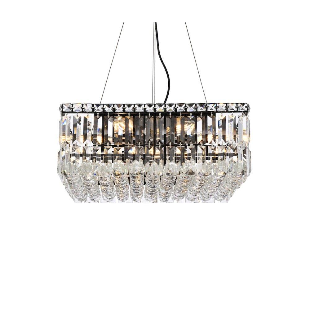 Alt View 2. Elegant Lighting - Maxime 20 Inch Black Chandelier - Black And Clear.