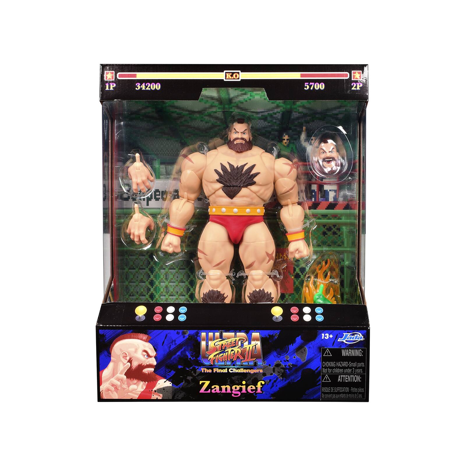 1P  
34200  
K.O  
5700  
2P  
The Final Challengers Zangief  
13+  
WARNING: CHOKING HAZARD Small parts Not for children under 3 years.  
ATTENTION: RISQUE DE SUPPRESSION Petite pièce.