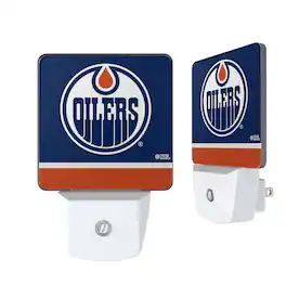 Keyscaper - Edmonton Oilers Stripe Design Nightlight 2-Pack - Multicolor
