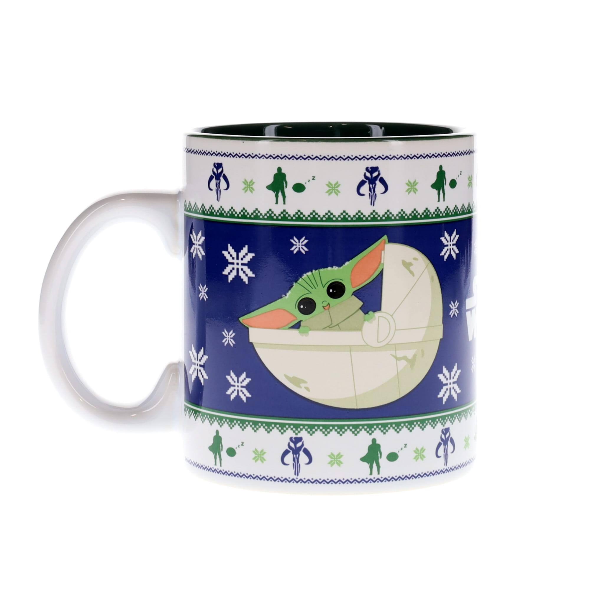 Alt View 10. Silver Buffalo - Star Wars: The Mandalorian Grogu Christmas Sweater Ceramic Mug | Holds 20 Ounces - Blue.