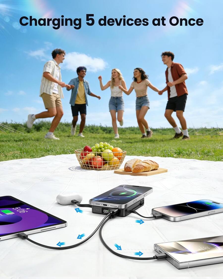 Core Tech Magnetic Portable Charger 10000mAh, 22.5W Fast Charging Power ...