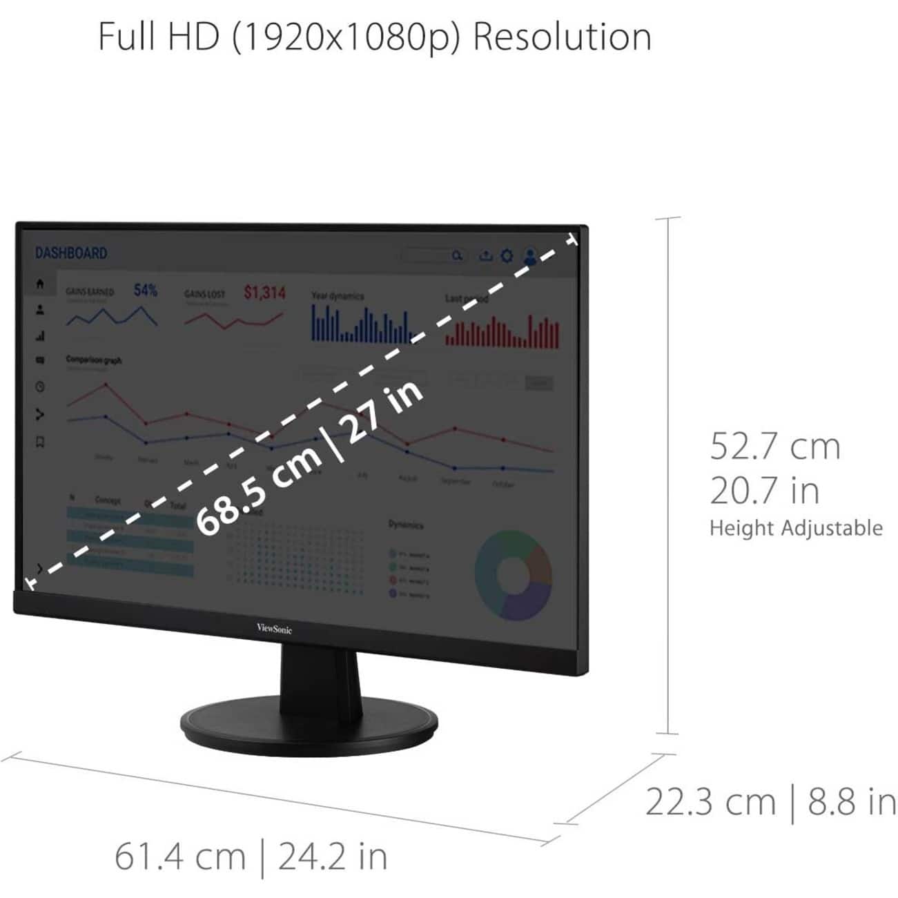 Alt View 26. ViewSonic - VA2747-MHJ 27" LCD FHD Monitor (VGA, HDMI) - Black.