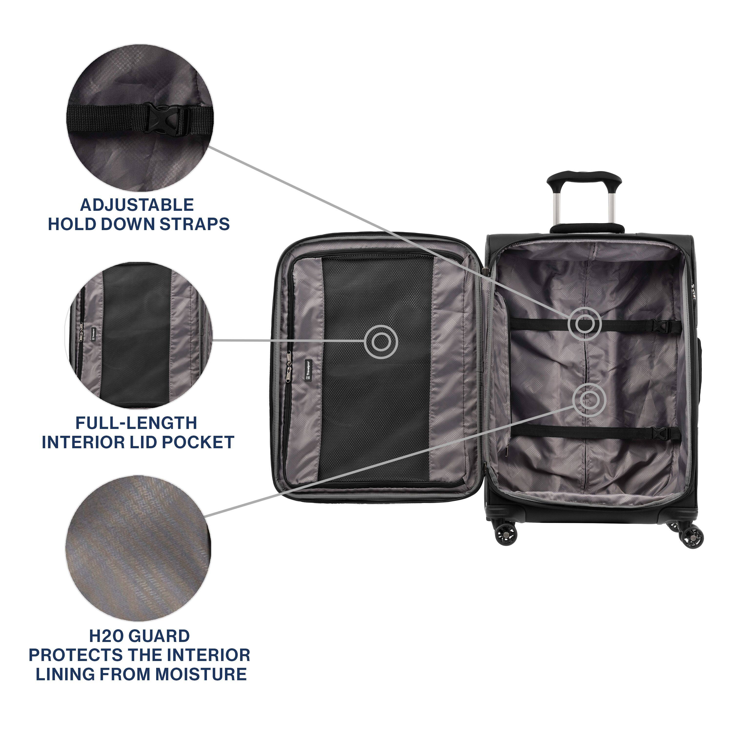 ADJUSTABLE HOLD DOWN STRAPS  
FULL-LENGTH INTERIOR LID POCKET  
H2O GUARD PROTECTS THE INTERIOR LINING FROM MOISTURE