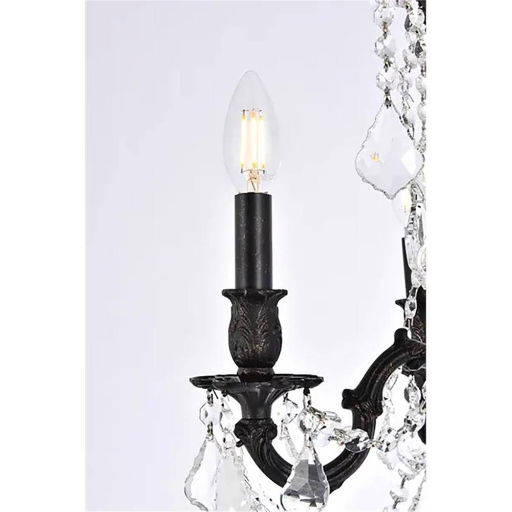 Alt View 6. Elegant Lighting - Rosalia 4-Light Traditional Brass Chandelier - Bronze - Bronze.