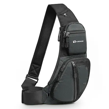 Front. Unique Bargains - Sling Backpacks for Men Women Crossbody Bags Casual Sling Shoulder Chest Bag for Outdoor Travel - Gray.
