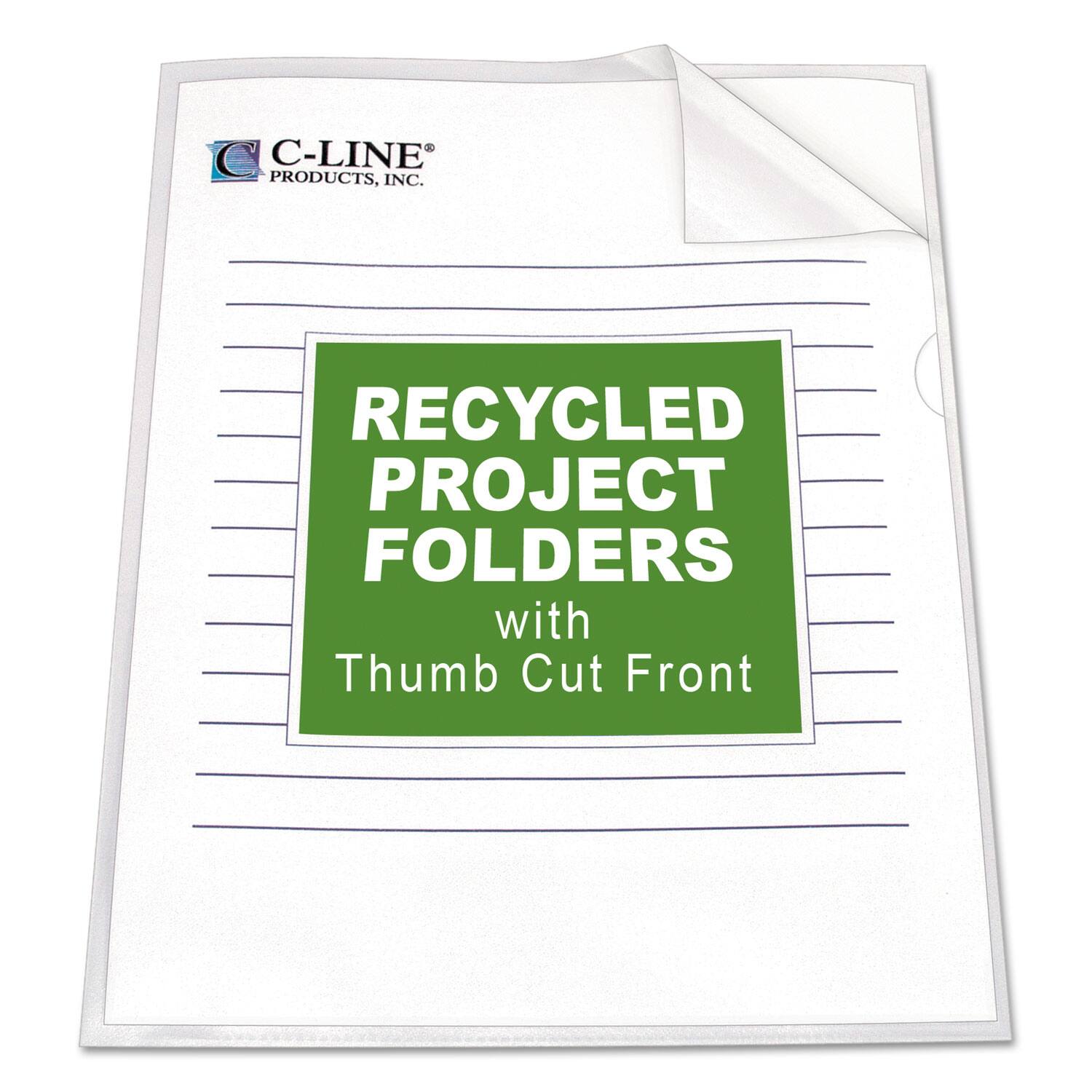 C-LINE PRODUCTS, INC.  
RECYCLED PROJECT FOLDERS with Thumb Cut Front