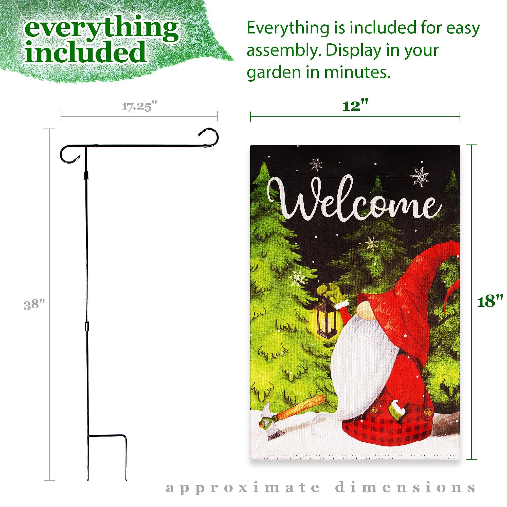 Everything is included for easy assembly. Display in your garden in minutes.

17.25"  
12"  
38"  
18"  

approximate dimensions