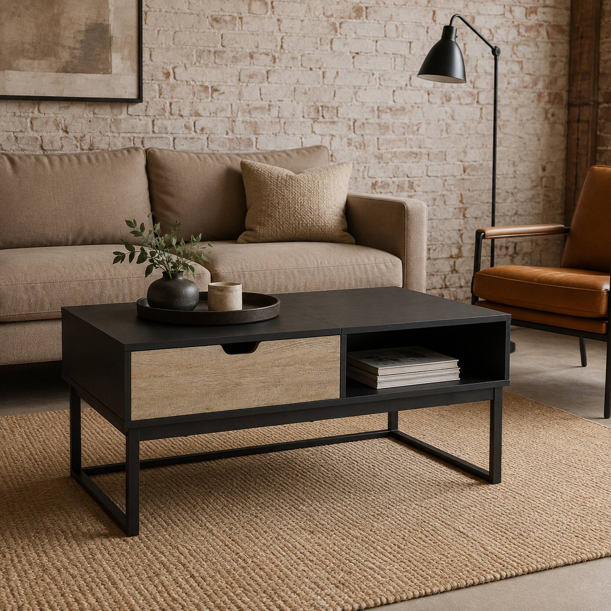 Alt View 1. Teamson Home - Lift Top Coffee Table - Black.