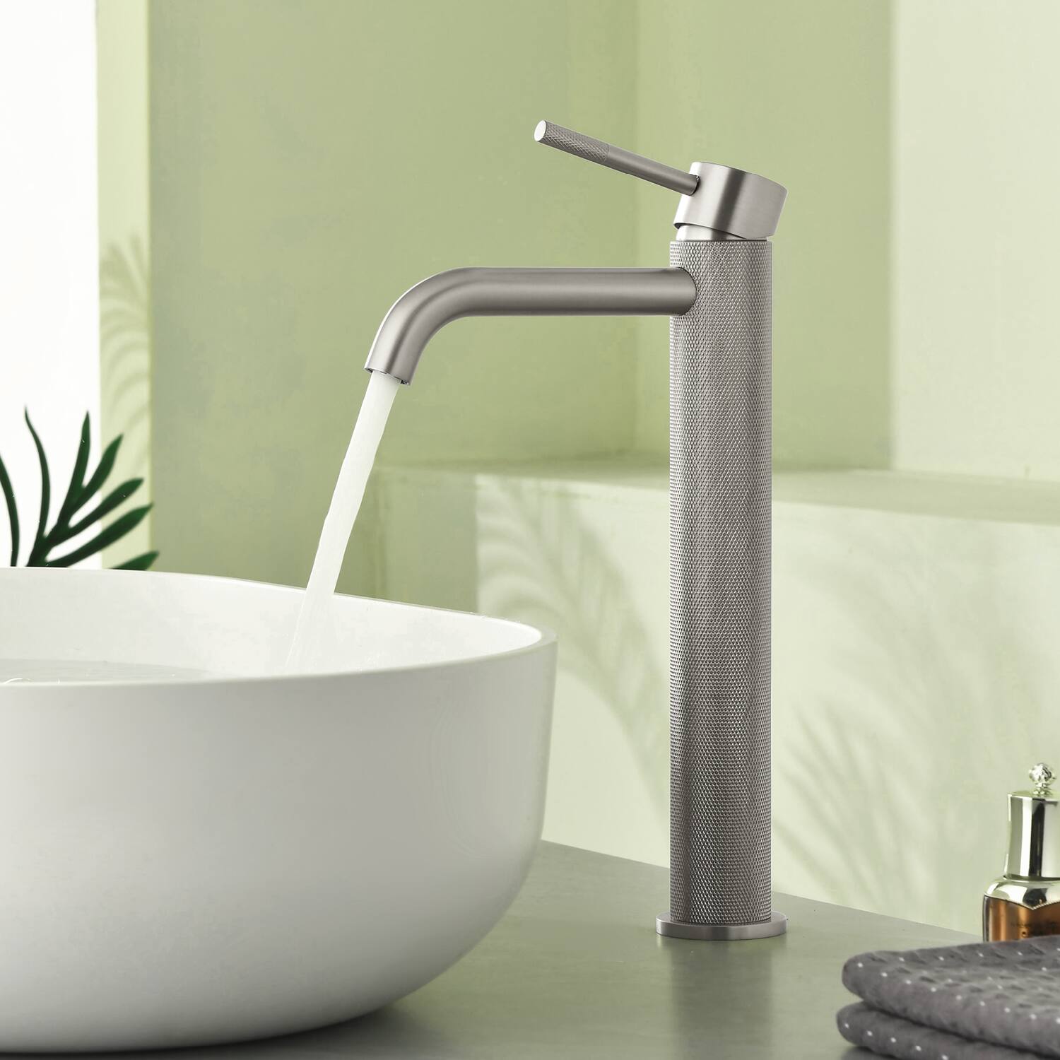 Alt View 4. Boyel Living - Brushed Nickel Carved Bathroom Faucet Solid Brass - Brushed Nickel.