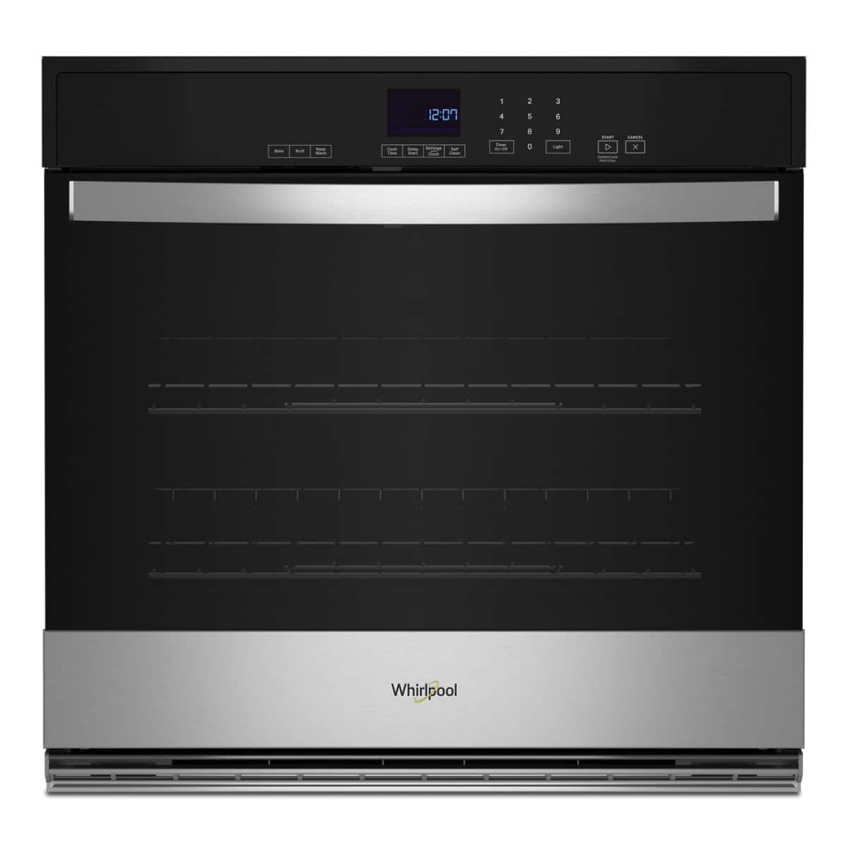 Whirlpool - 30" 5.0 Cu. Ft. Built-In Single Electric Wall Oven with Self-Cleaning - Stainless Steel
