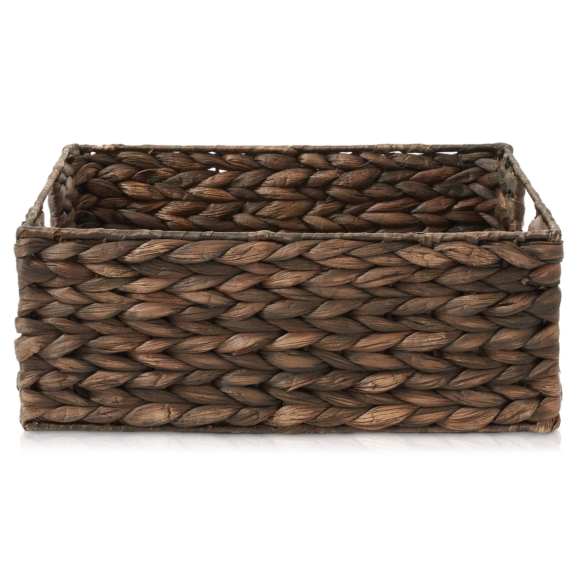 Alt View 3. Casafield - Water Hyacinth Pantry Storage Basket Organizer Bins - Espresso - Hyacinth.